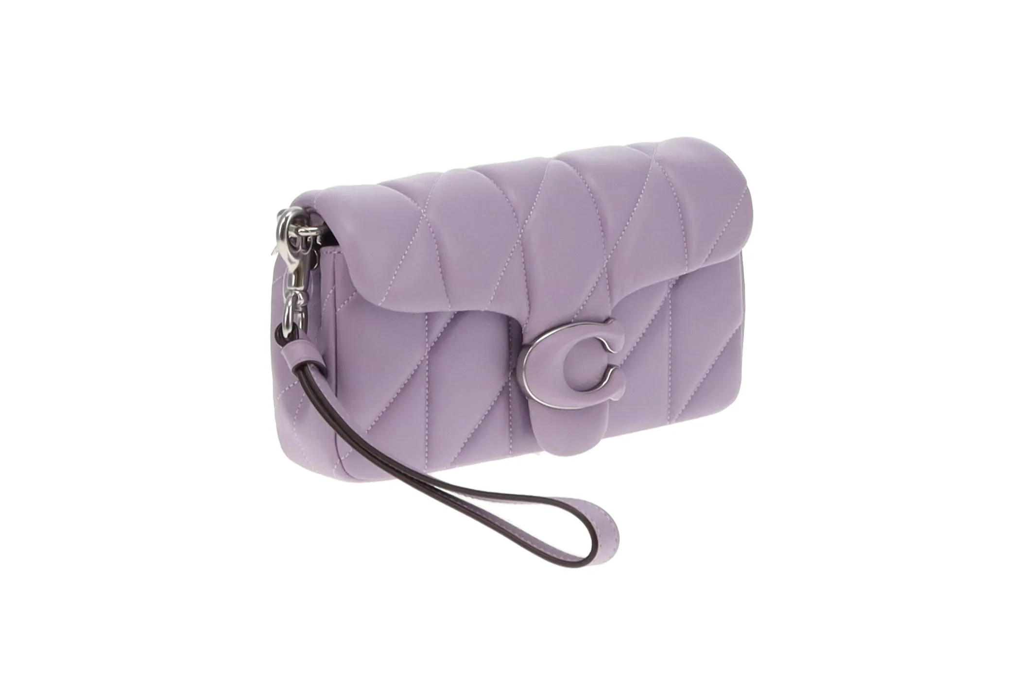 Coach Soft Purple Leather Quilted Tabby 20 Chain Bag