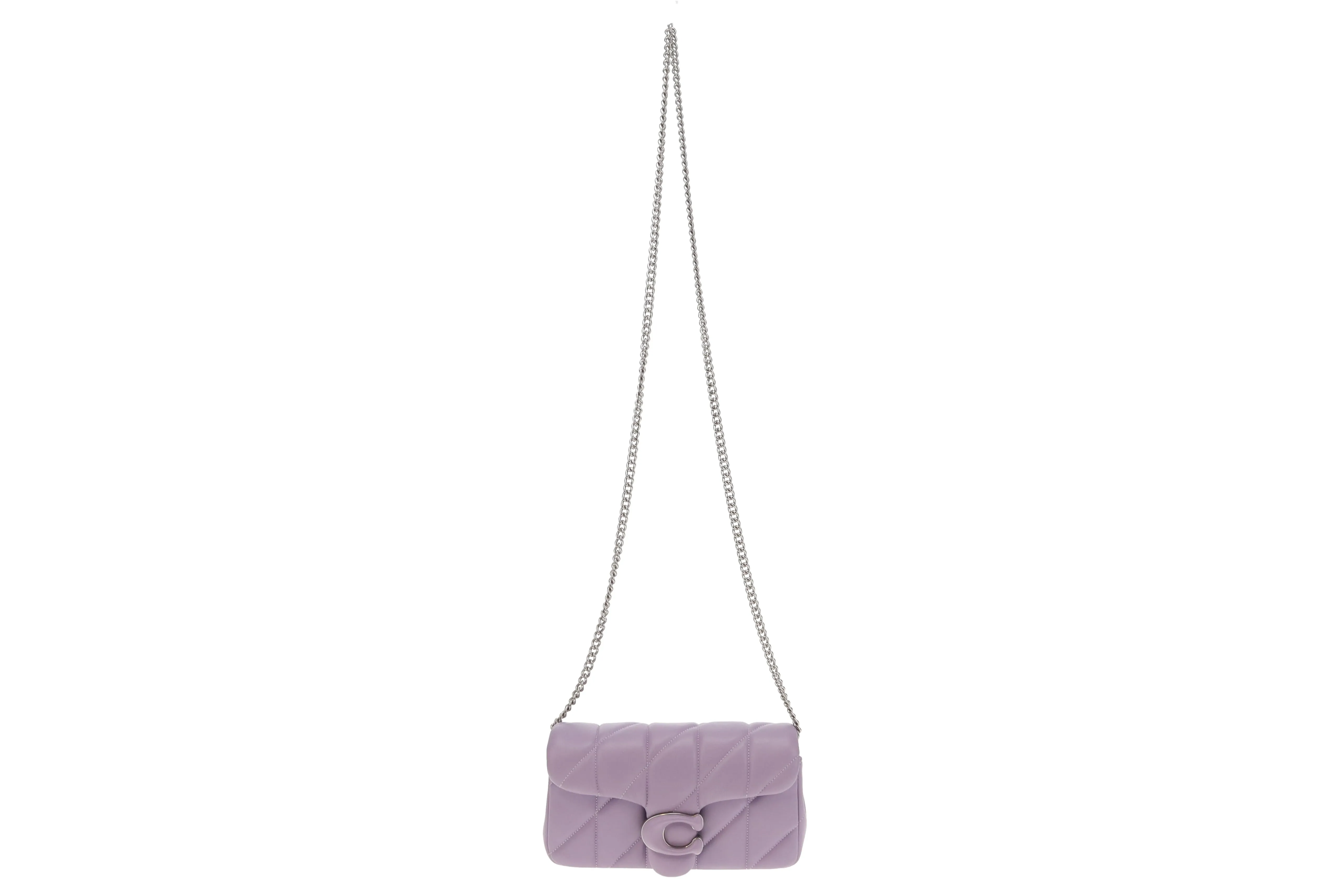 Coach Soft Purple Leather Quilted Tabby 20 Chain Bag