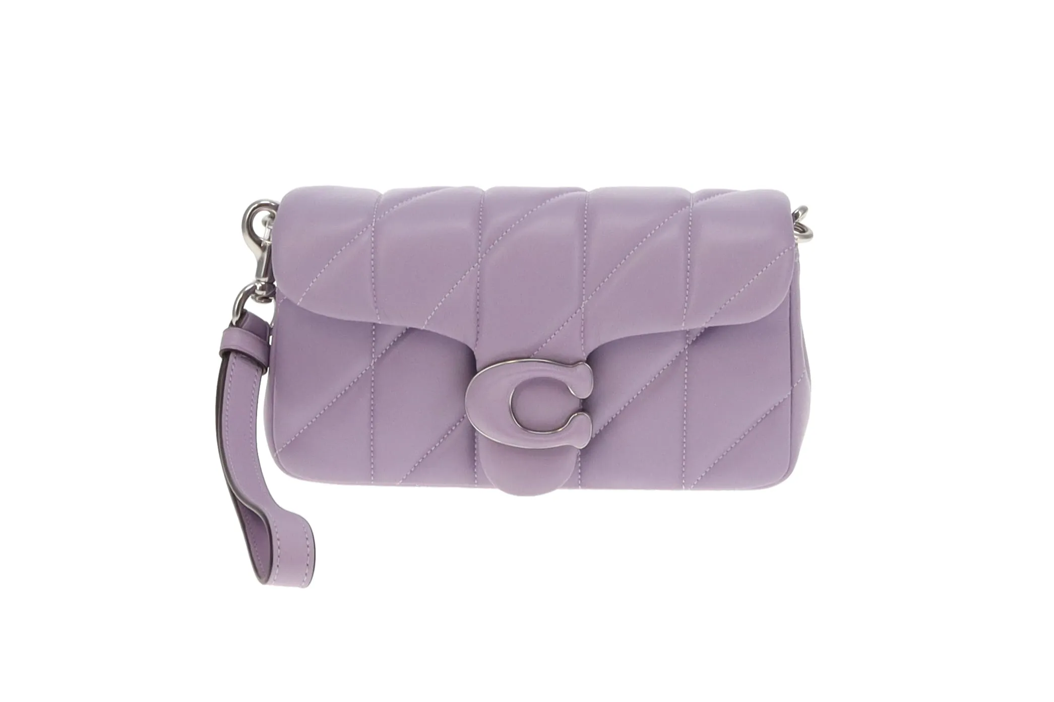 Coach Soft Purple Leather Quilted Tabby 20 Chain Bag