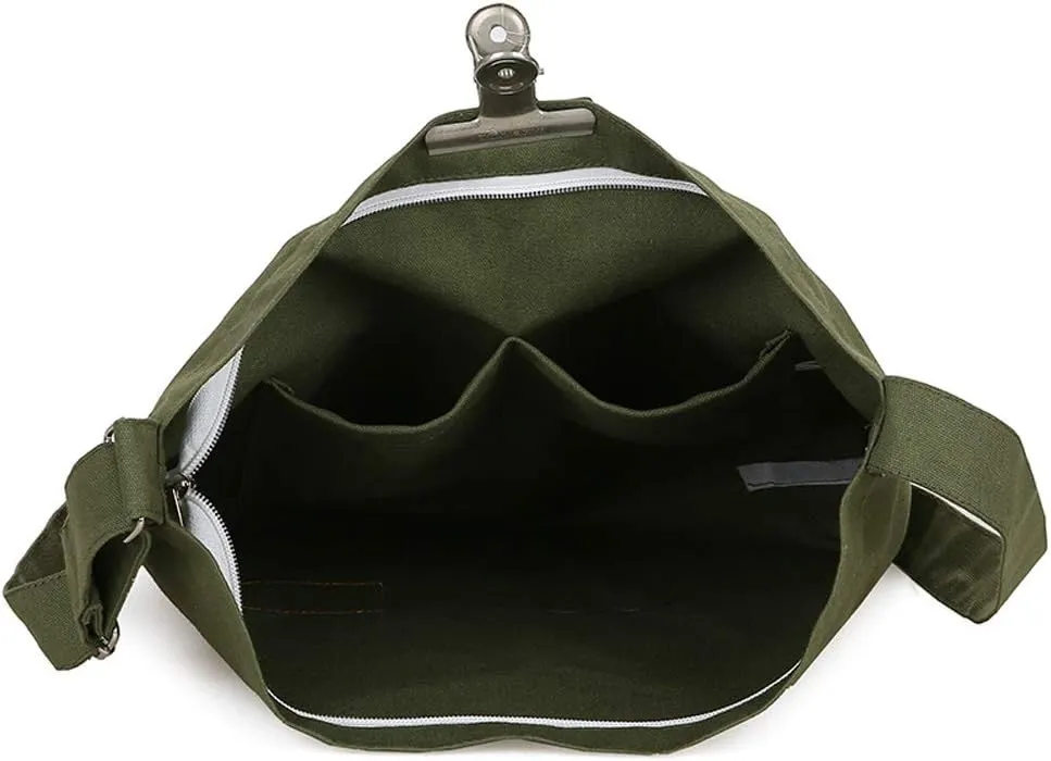 Covelin Women's Retro Large Size Canvas Shoulder Bag Hobo Crossbody Handbag Casual Tote
