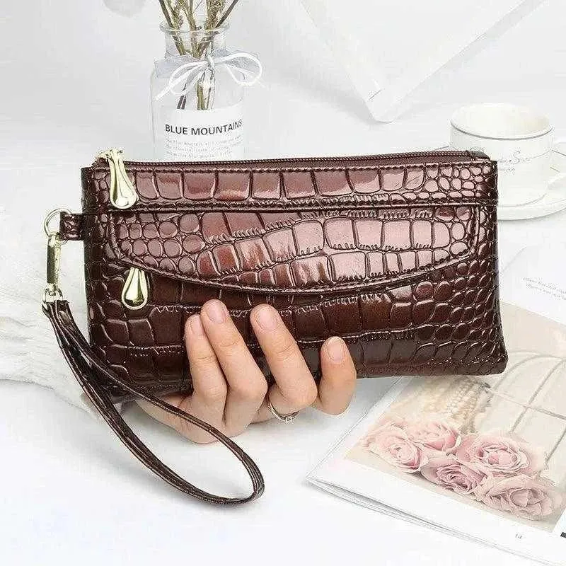 Crocodile Pattern PU Wallet - Women's Zipper Coin Holder - WWC001