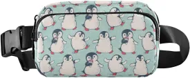 Cute Penguins Crossbody Fanny Pack for Men Women Fashion Belt bag with Extender Strap & Coin Purse Waist Bag for Running Travel Casual Kids Outdoors Hiking