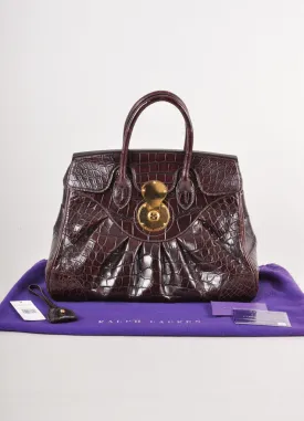 Dark Brown/Oxblood Alligator "Ricky" Handbag