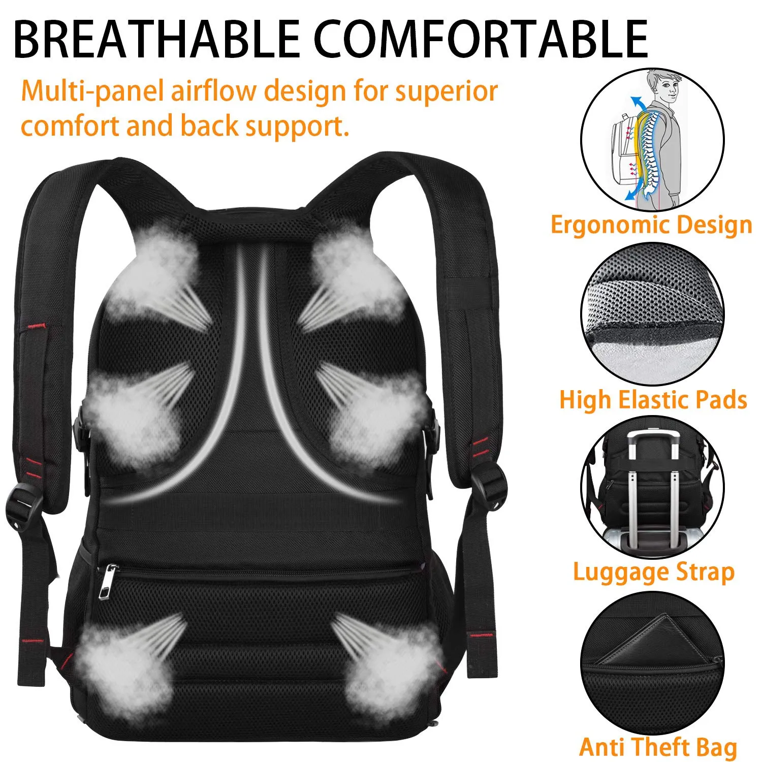 Extra Large Backpack,Travel Laptop Backpack TSA Friendly Durable Computer Backpack with USB Charging Port for Men&Women,Water-Resistant Big Business College School Bookbag Fits 17 Inch Laptop&Notebook