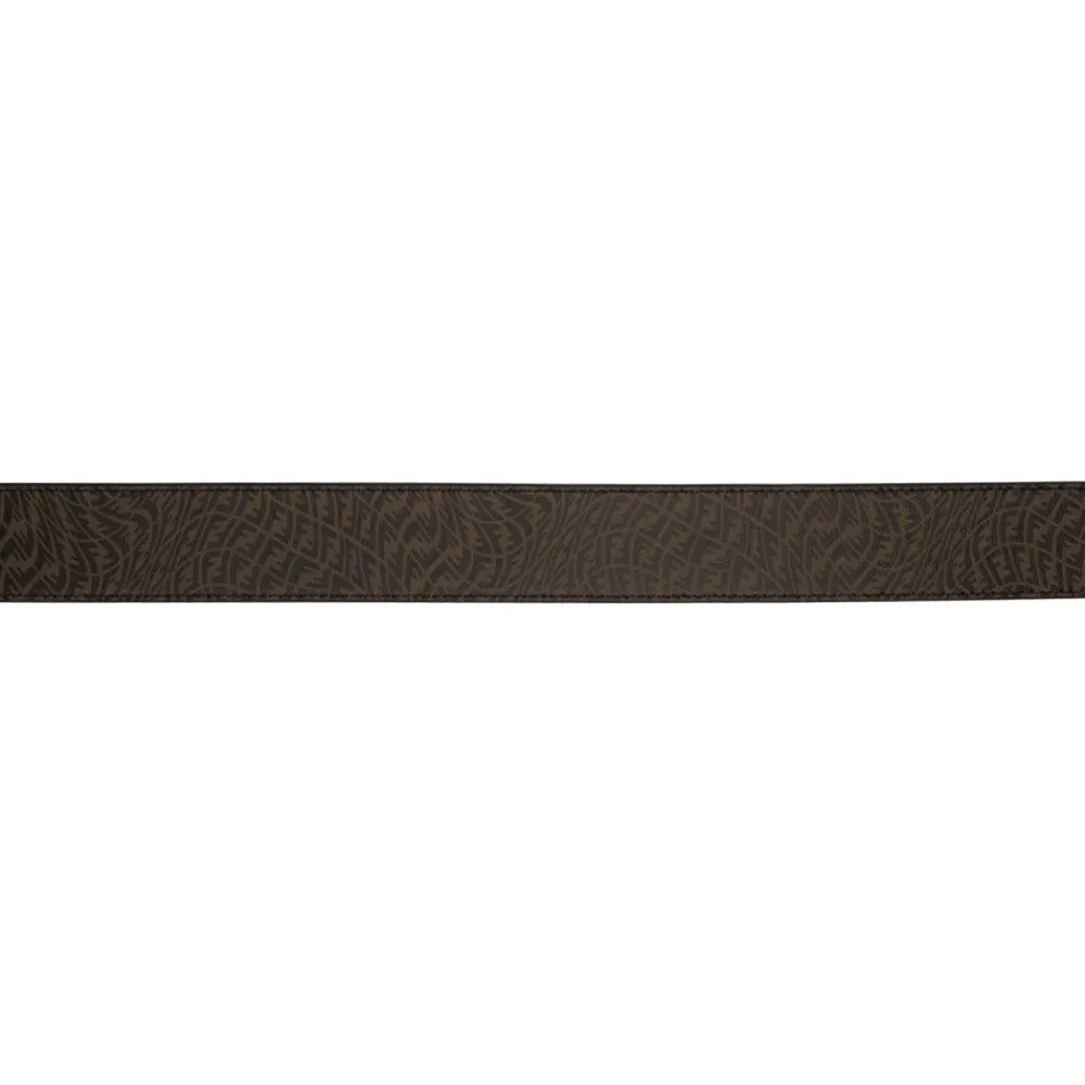 Fendi x Sarah Coleman FF Vertigo Brown Leather Belt 95/38 7C0403