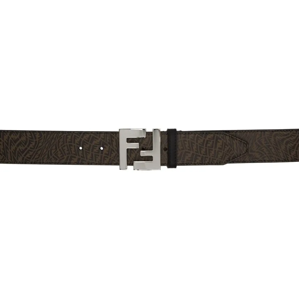 Fendi x Sarah Coleman FF Vertigo Brown Leather Belt 95/38 7C0403