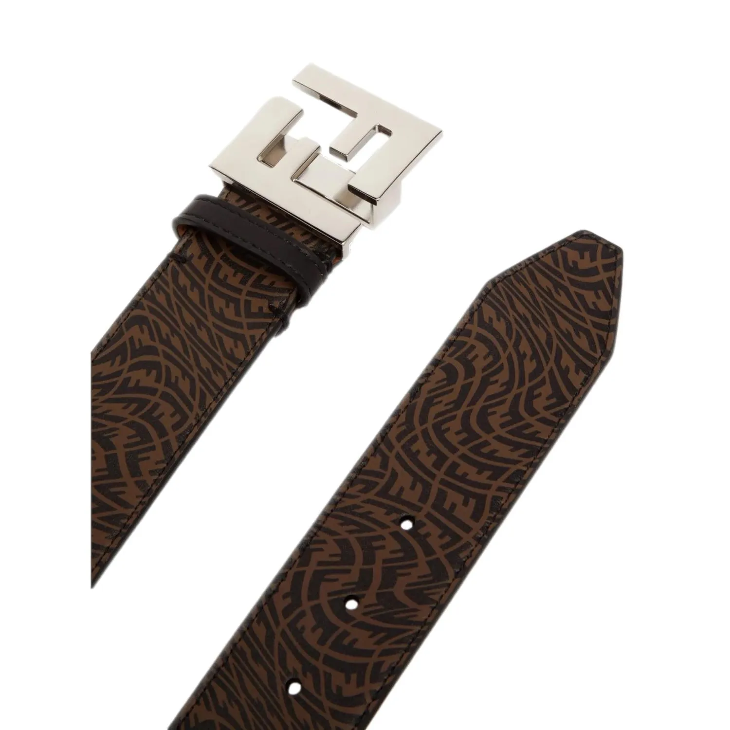 Fendi x Sarah Coleman FF Vertigo Brown Leather Belt 95/38 7C0403