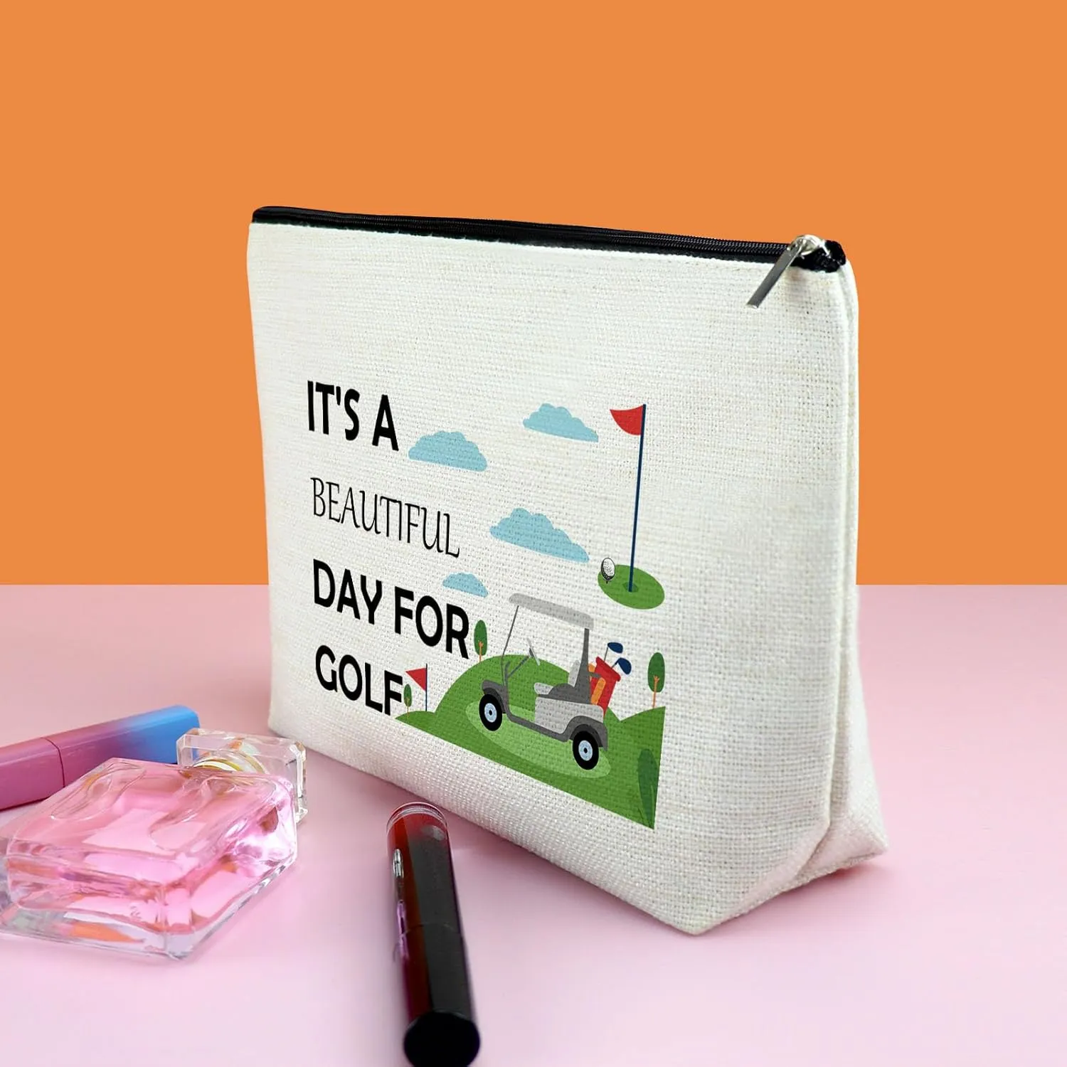 Golf Gifts Makeup Bag - Perfect for Golfers, Coaches, and Fans - Cosmetic Bag with Multiple Compartments
