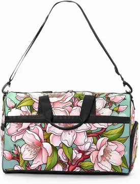 Gym Bag for Women Men, Yoga Bag with Shoe Pocket, Travel Duffel Tote Bag for Plane, Workout, Swimming, Weekend Overnight Bag Carry on Bag Hospital Holdalls, Cute Peach Blossom - 2