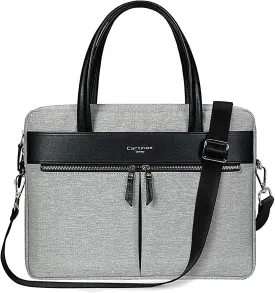 Laptop Tote Bag, Women Waterproof Laptop Bag Briefcase RFID Blocking Ultrathin Nylon Business Ladies Work Handbag Shoulder Messenger Carrying Bag for 14 15 inch MacBook Ultrabook, Grey