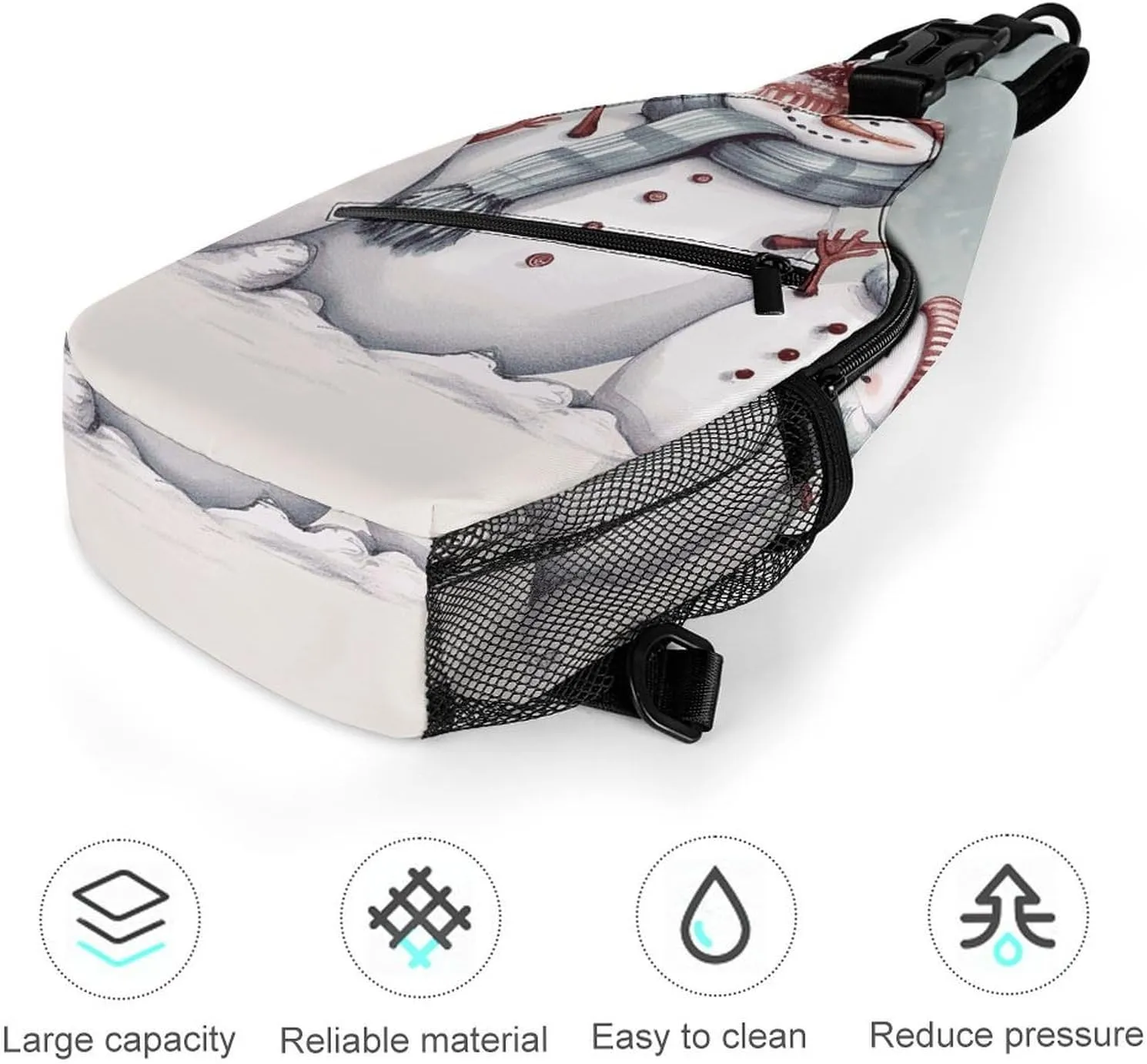 Lightweight Chest Bag Crossbody Bag Winter Snowman Sling Backpack for Women Men Sports Travel