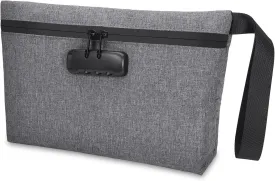 LOFICOPER Money Bag with Lock, Lockable Cash Bag, Waterproof Bank Bags with Zipper and Lock, for Cash, Phone, Keys, Credit Cards, Gray