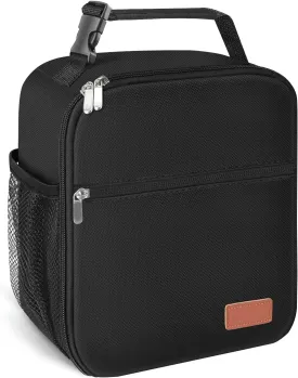 Lunch Box for Men & Women Durable Lunch Bag for Adults Reusable Small Lunchbox Black