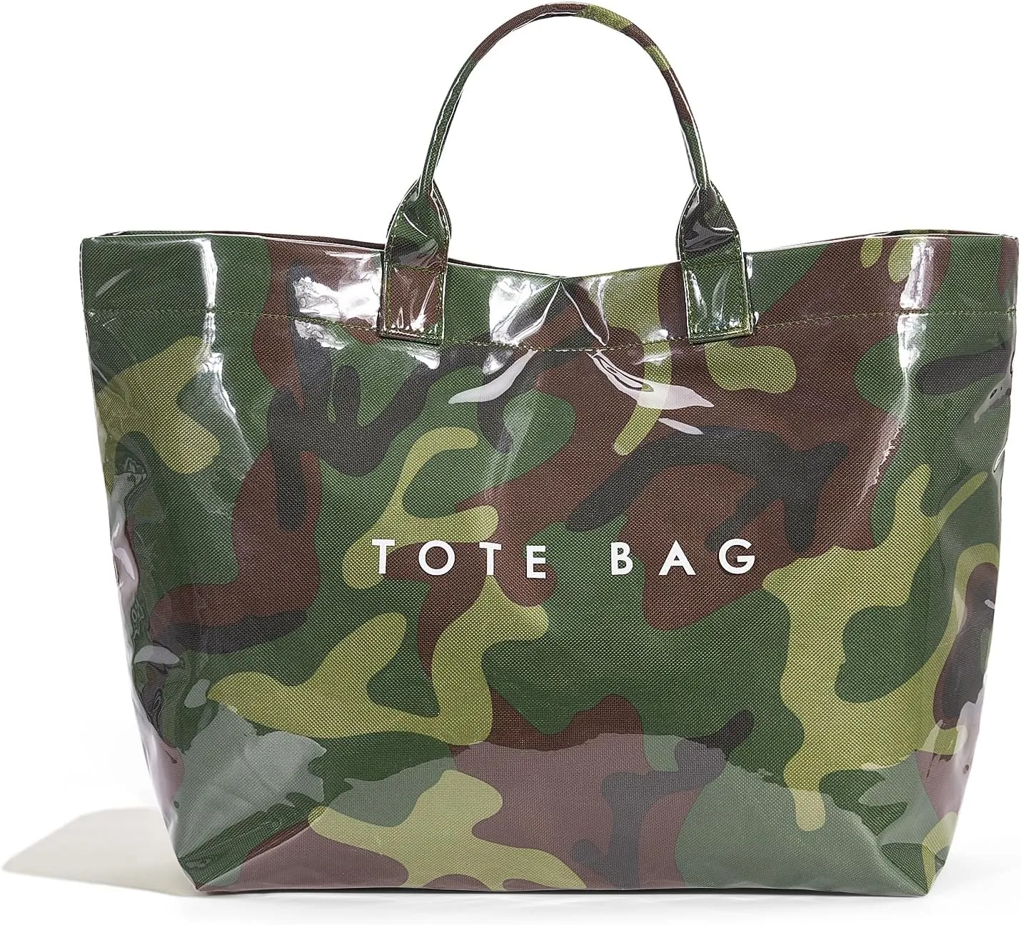 Lushandy PVC Tote Bag for Women - Canvas Leopard Cheetah Print Letter Handbag - Clear PVC Carry All Bag