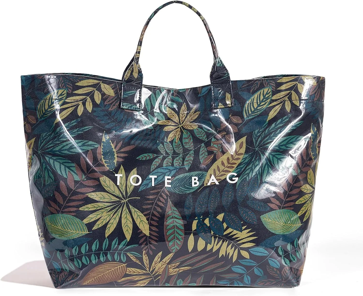 Lushandy PVC Tote Bag for Women - Canvas Leopard Cheetah Print Letter Handbag - Clear PVC Carry All Bag