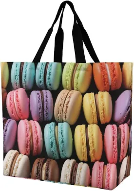 Macaron Biscuit Flavored Pastries Handbags Lightweight Travel Shoulder Bag Portable Cute Shopping Beach Market Bag for Men Women Hiking Yoga Gym Swimming Travel Holiday Gift