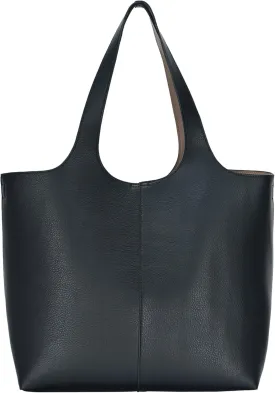 Madison West Elle Tote | Vegan Leather Tote Bags for Women with Double Handles and Scoop neck | 17.5" L x 6" W x 13" H
