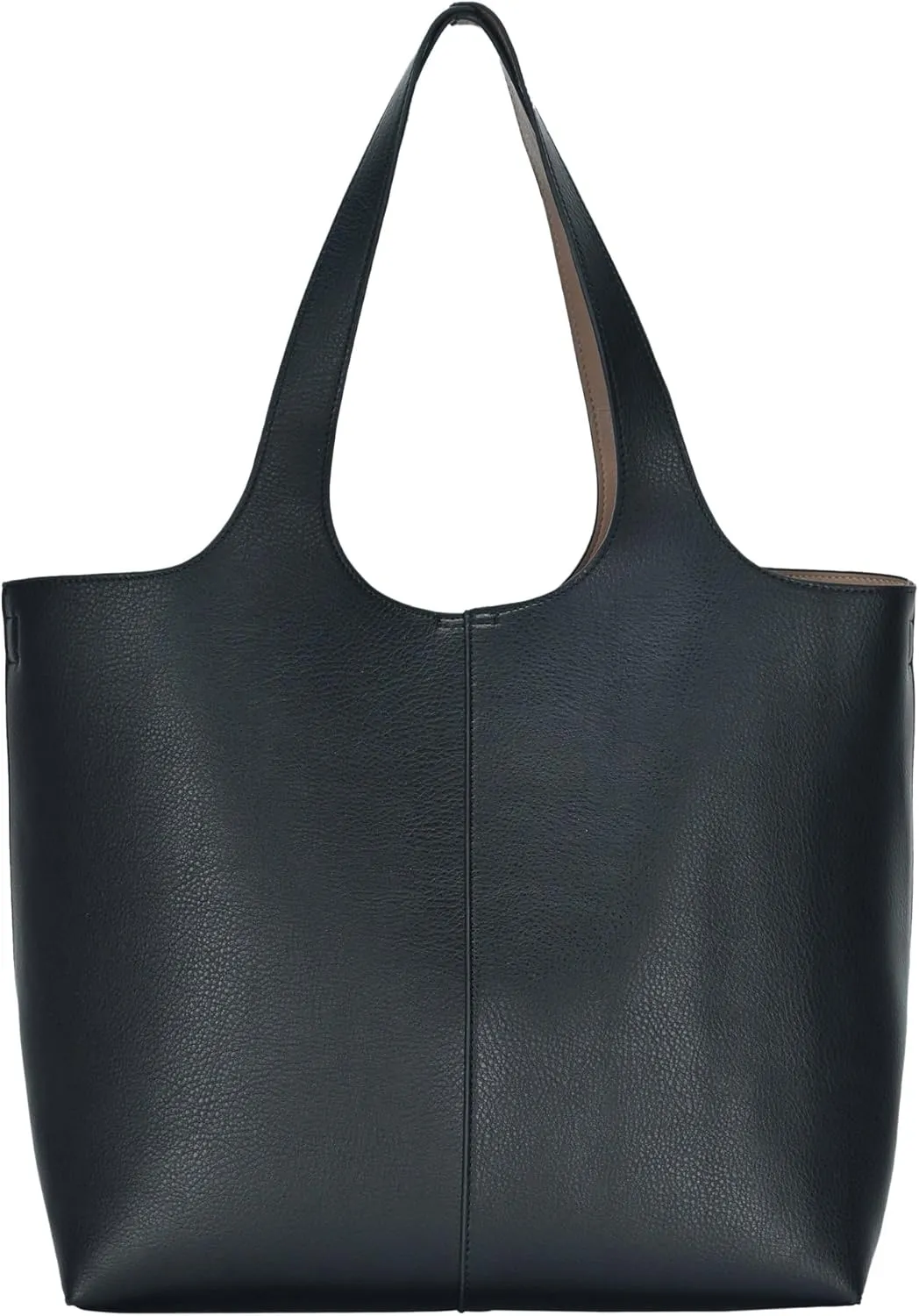 Madison West Elle Tote | Vegan Leather Tote Bags for Women with Double Handles and Scoop neck | 17.5" L x 6" W x 13" H