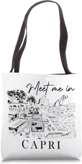 Meet Me In Capri Island Travel Italy Traveling Lover Italian Tote Bag