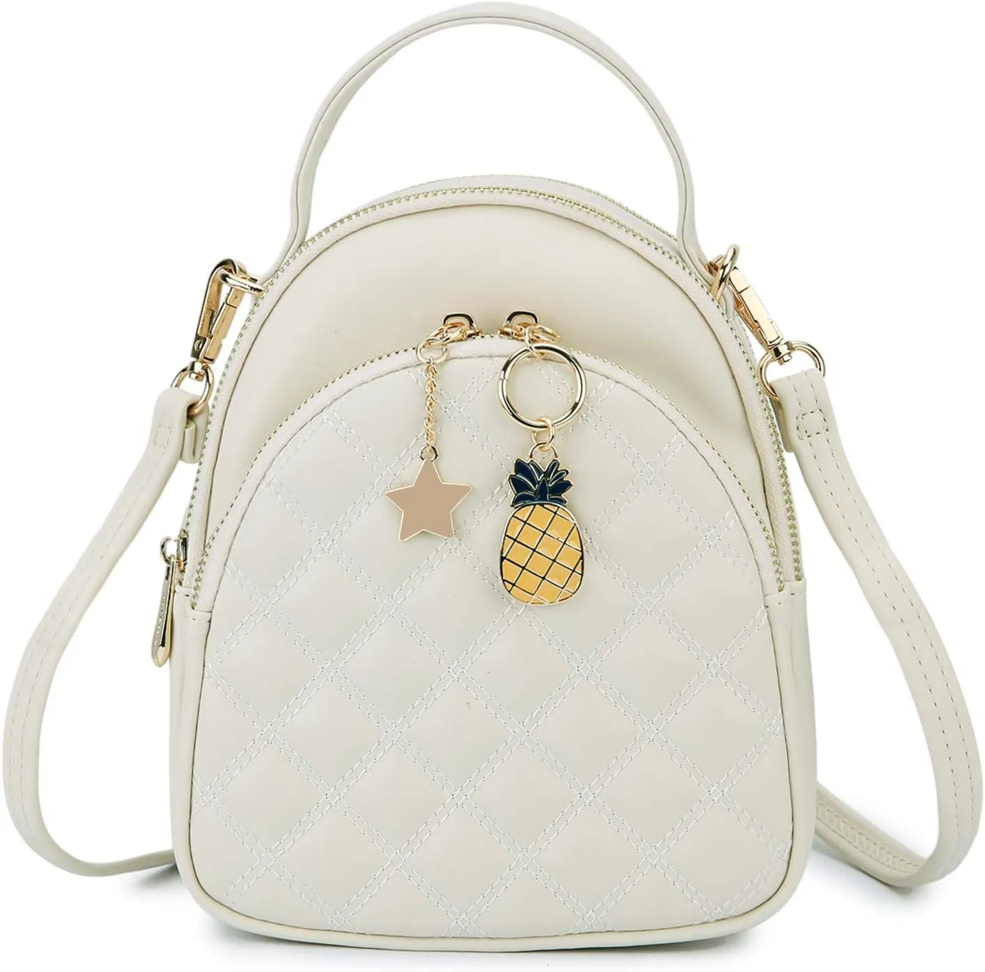 Mini Backpack Purse,VONXURY Fashion Small Leather Quilt Backpack Convertible Casual Travel Daypack for Women Ladies