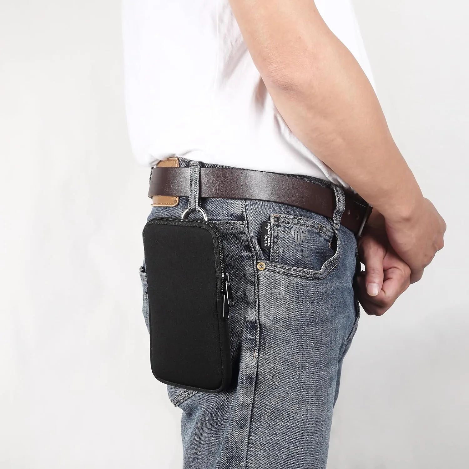 Neoprene Phone Sleeve Zipper Cell Phone Pouch Bag Belt Loop Case Compatible for Galaxy S25 S24 S10e A10e / Apple iPhone 16/16 Pro/XS X SE/Pixel Fold/Pixel 5 (Small)