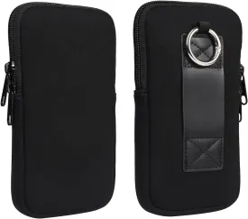 Neoprene Phone Sleeve Zipper Cell Phone Pouch Bag Belt Loop Case Compatible for Galaxy S25 S24 S10e A10e / Apple iPhone 16/16 Pro/XS X SE/Pixel Fold/Pixel 5 (Small)