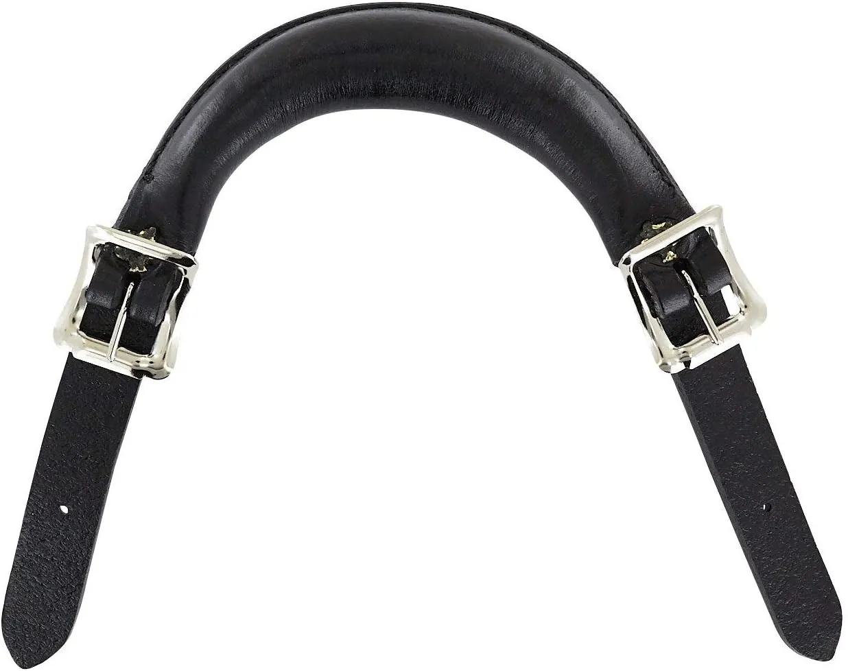 Ohio Travel Bag Emergency Handle, 6 Inch, Black with Nickel Hardware, Leather with Hardware, L-3703-BLK