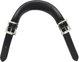 Ohio Travel Bag Emergency Handle, 6 Inch, Black with Nickel Hardware, Leather with Hardware, L-3703-BLK