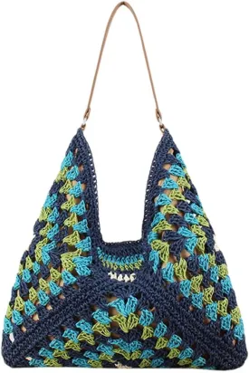 Orgone Beach Bag, Straw Beach Tote Knit bags, Summer Woven Handbag, Shoulder Boho Bag for Women