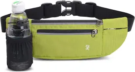 Peicees Fanny Pack with Water Bottle Holder Waist Bag for Men Women Water Resistant Lightweight Reflective Adjustable Running Belt Headphone Bag Travel Pocket for Outdoor Camping Fitness Hiking