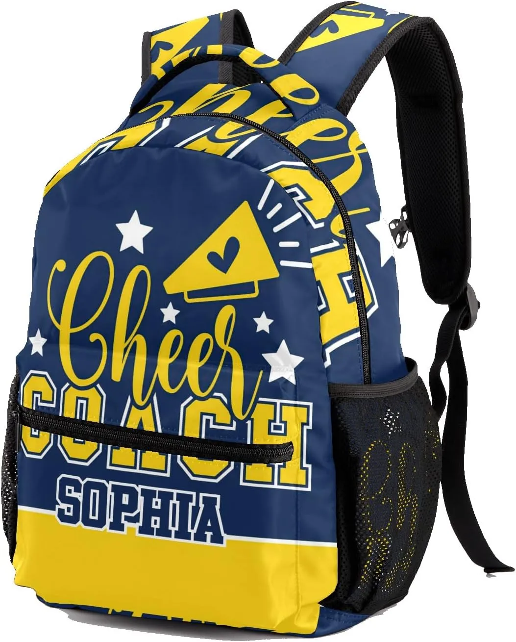 Personalized Custom Cute Cheer Coach Backpack Lightweight Travel Hiking Causual Bag With Name 12.2(L) x5.9(W) x16.5(H) inch