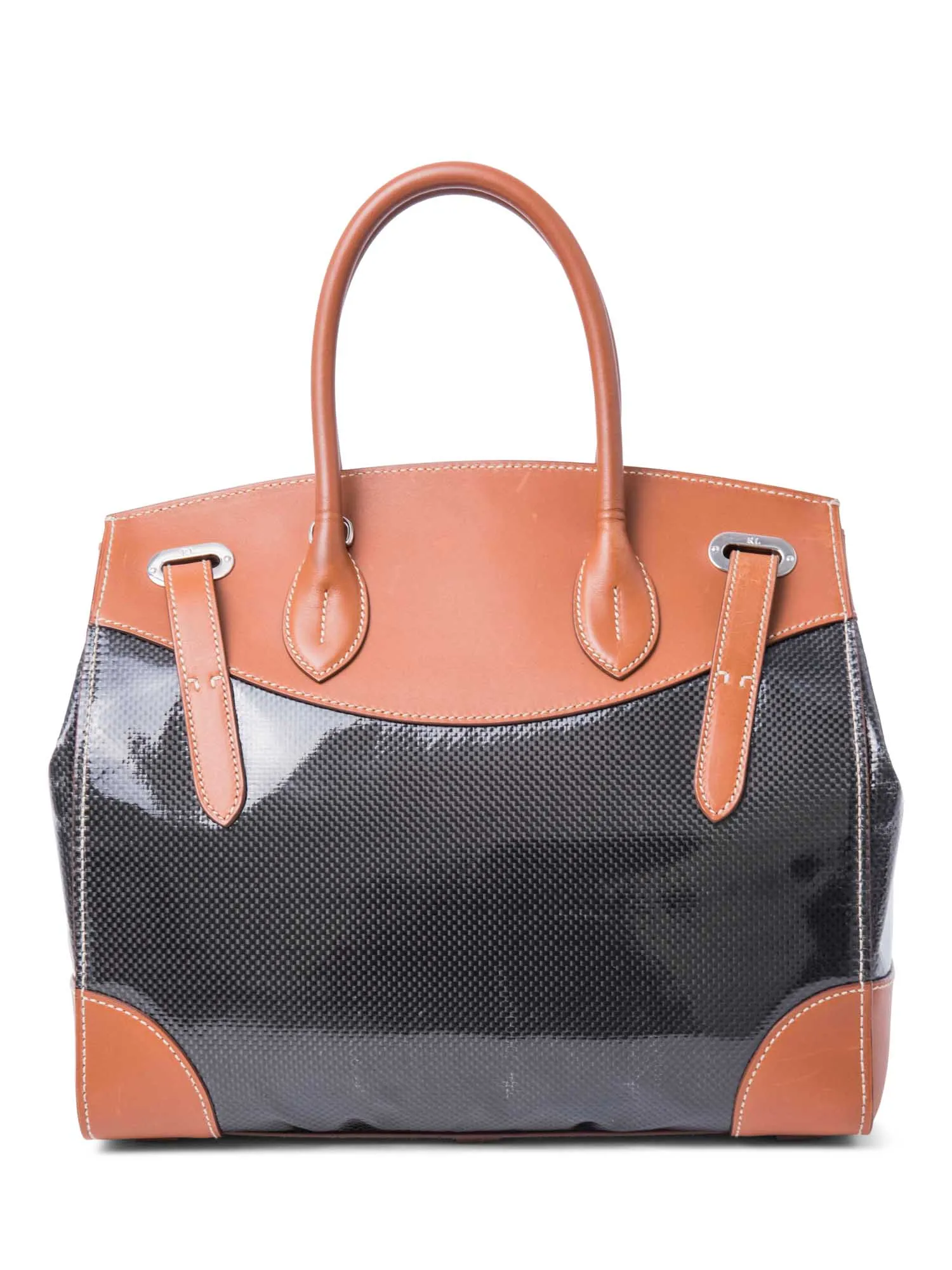 Ralph Lauren Logo Carbon Fiber Limited Edition Ricky Bag Black Brown 33