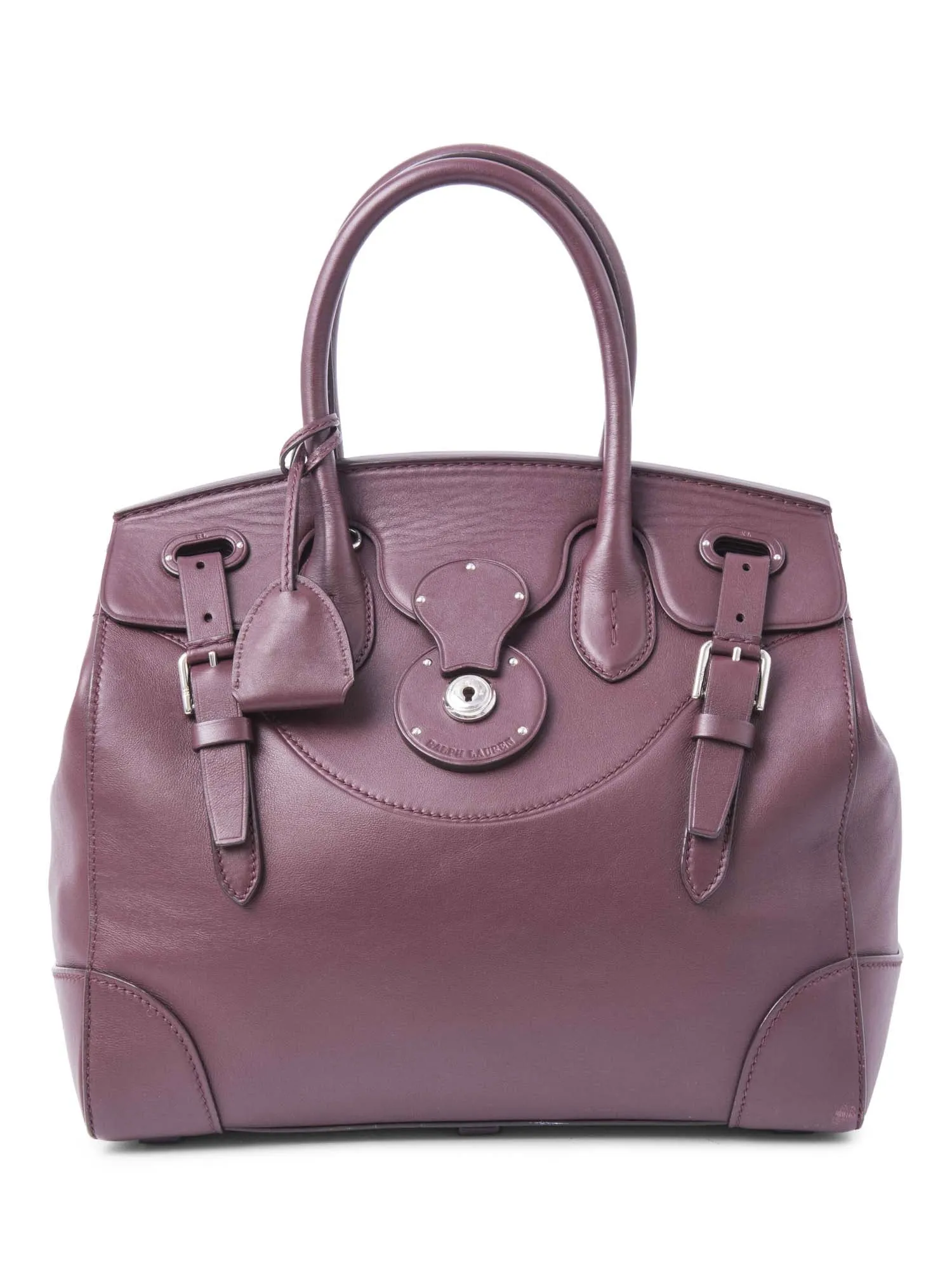 Ralph Lauren Logo Leather Ricky Bag Burgundy 33