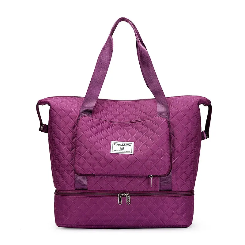 Ruby Rendezvous: Stylish Argyle Weekend Travel Duffle
