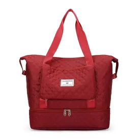 Ruby Rendezvous: Stylish Argyle Weekend Travel Duffle