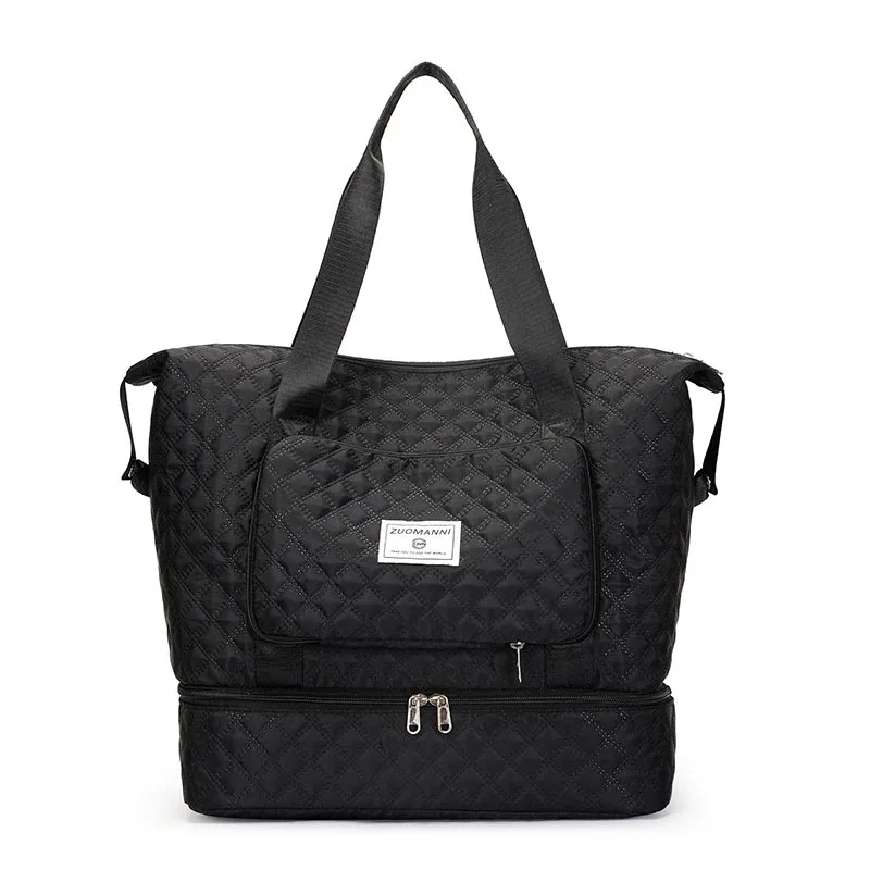 Ruby Rendezvous: Stylish Argyle Weekend Travel Duffle