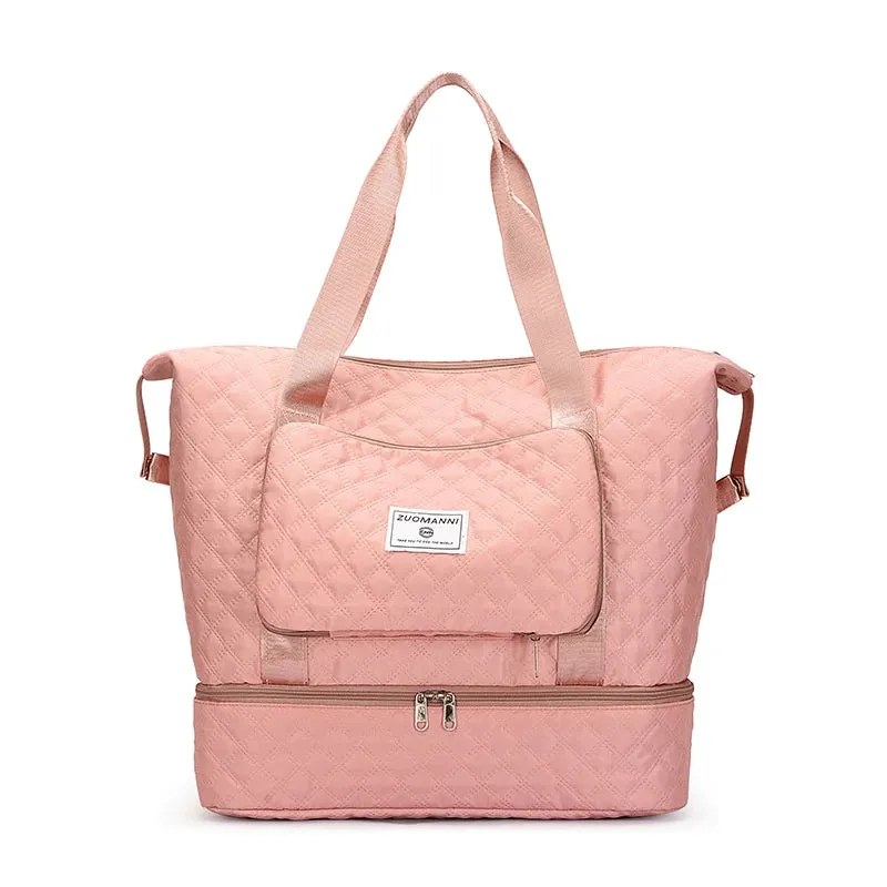 Ruby Rendezvous: Stylish Argyle Weekend Travel Duffle