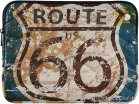 Rustic Route 66 Sign Computer Sleeve Bag,Waterproof Laptop Case 13-14 in,Protective Laptop Cover Briefcase Bags Shockproof for Women Men Office