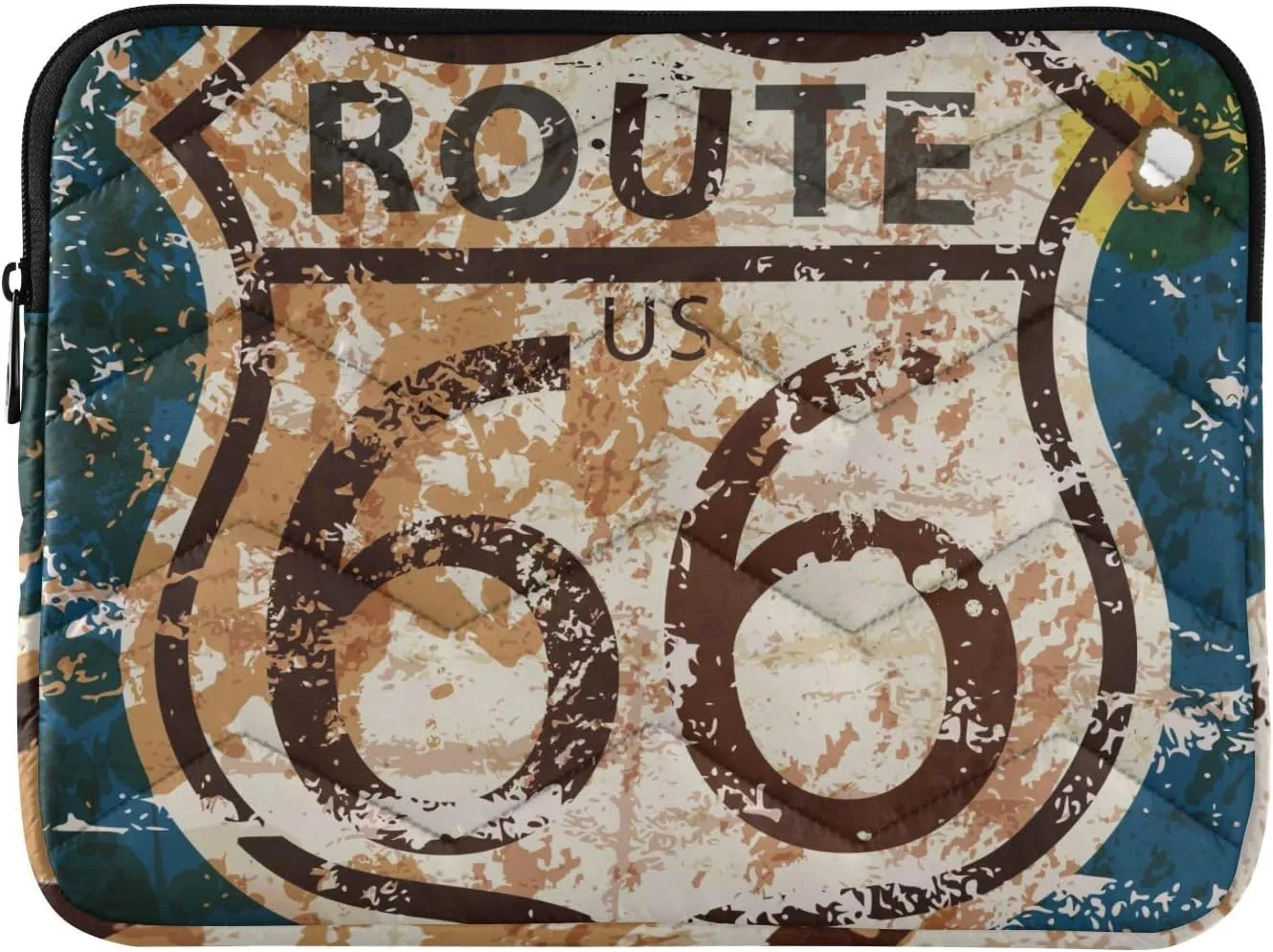 Rustic Route 66 Sign Computer Sleeve Bag,Waterproof Laptop Case 13-14 in,Protective Laptop Cover Briefcase Bags Shockproof for Women Men Office