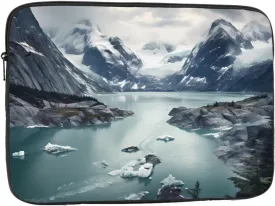 Shockproof Portable Laptop Sleeve Bag 10 inch - for Men and Women Business Travel, School, and Office Use Glacier Fjord, Alaska Pattern