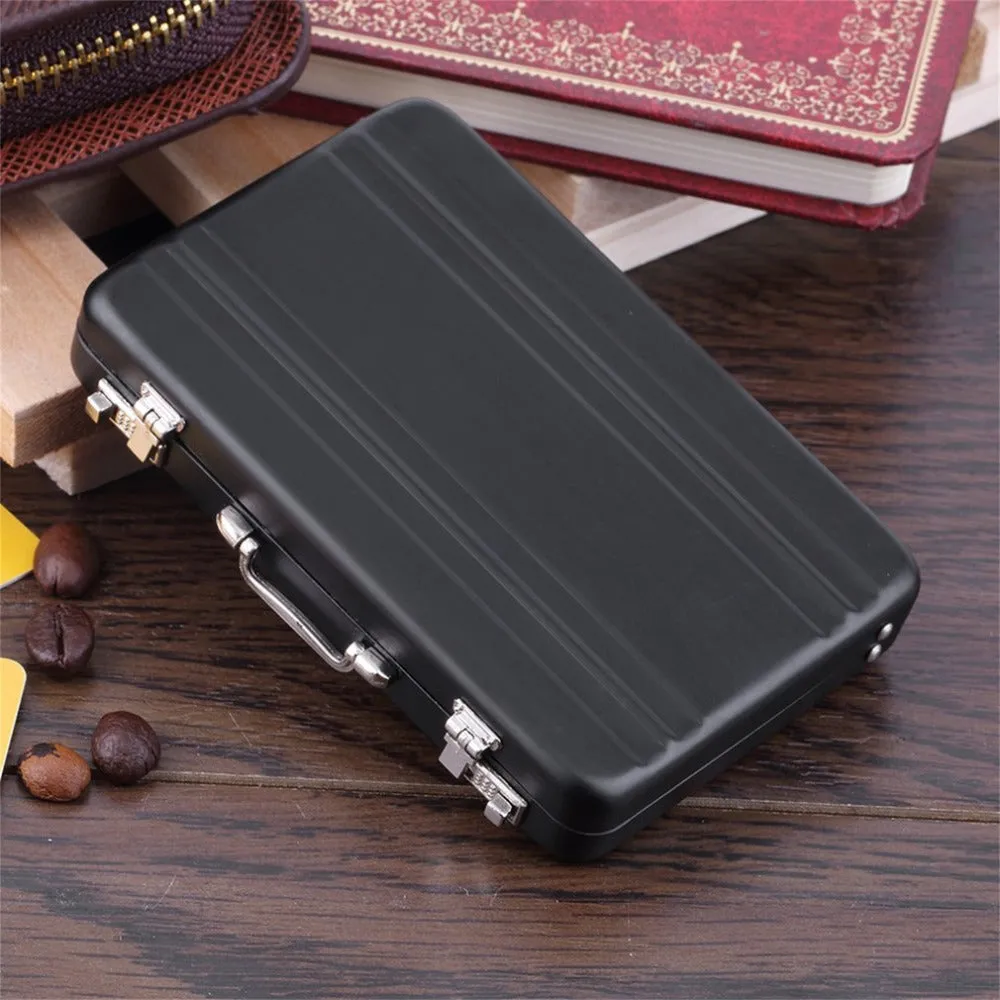 Sidiou Group Mini Briefcase Business Card Case ID Holders Password Aluminium Credit Card Holder