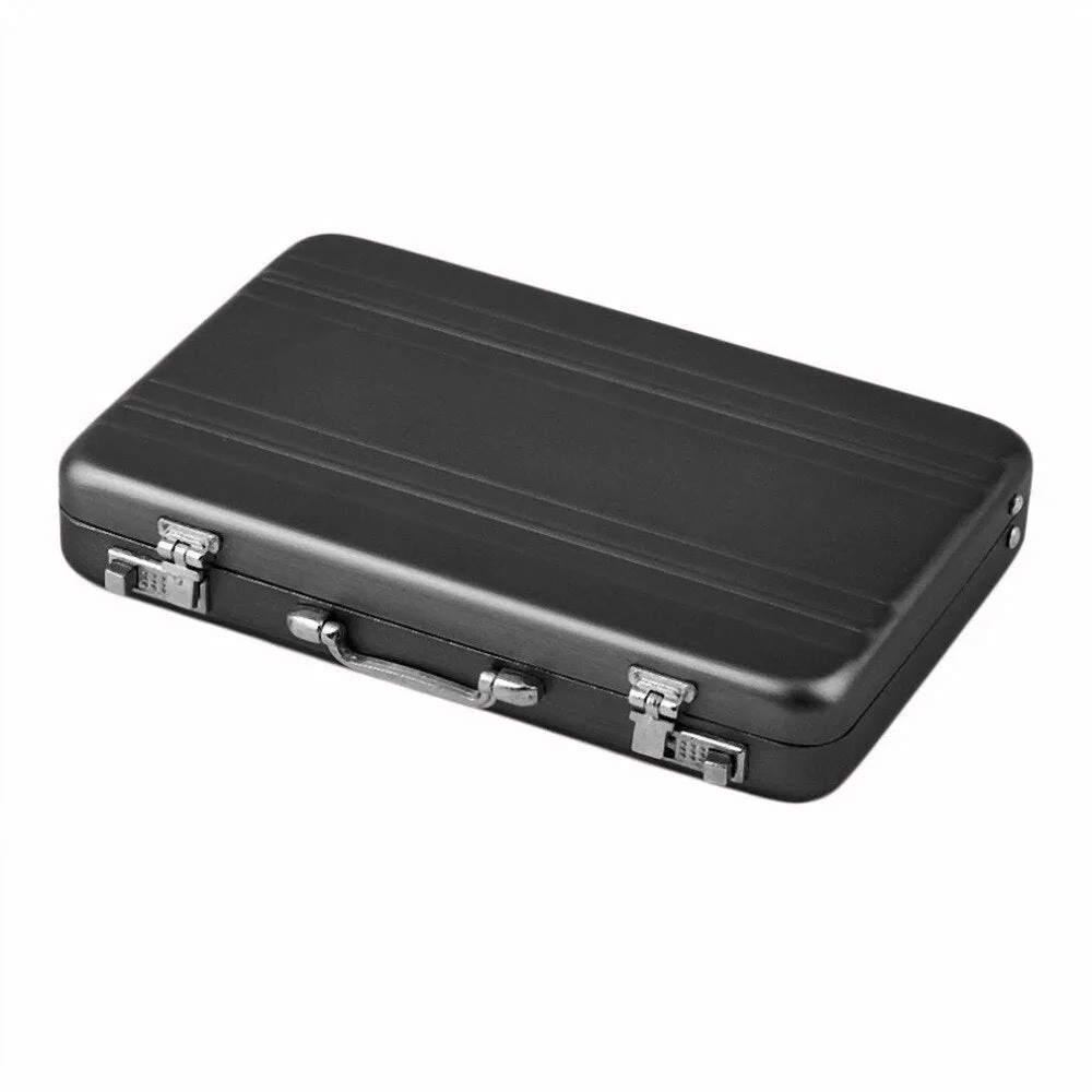 Sidiou Group Mini Briefcase Business Card Case ID Holders Password Aluminium Credit Card Holder