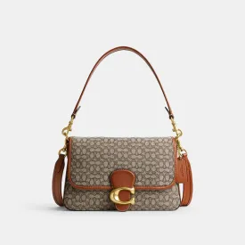 Soft Tabby Shoulder Bag In Micro Signature Jacquard