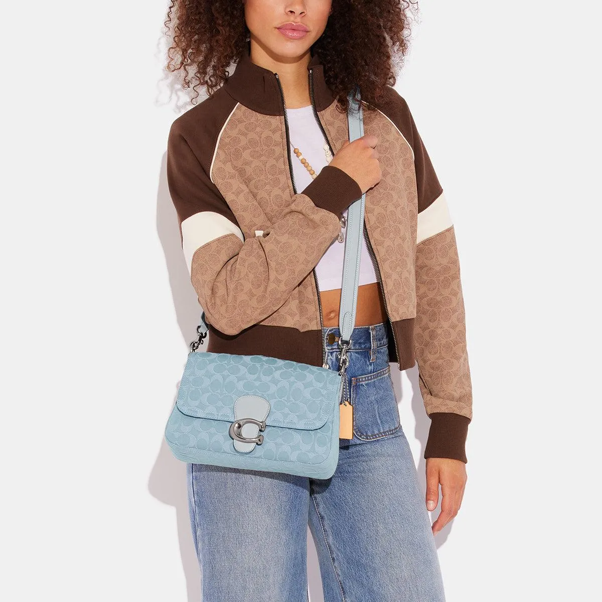 Soft Tabby Shoulder Bag In Signature Denim