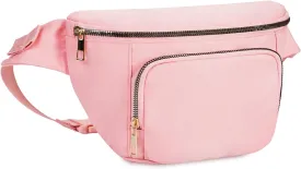 sportsnew Fanny Packs for Women,Large Waist Pack with Extra Extension Belt,Fashion Crossbody Belt Bags for Travel Walking Running Hiking Pink
