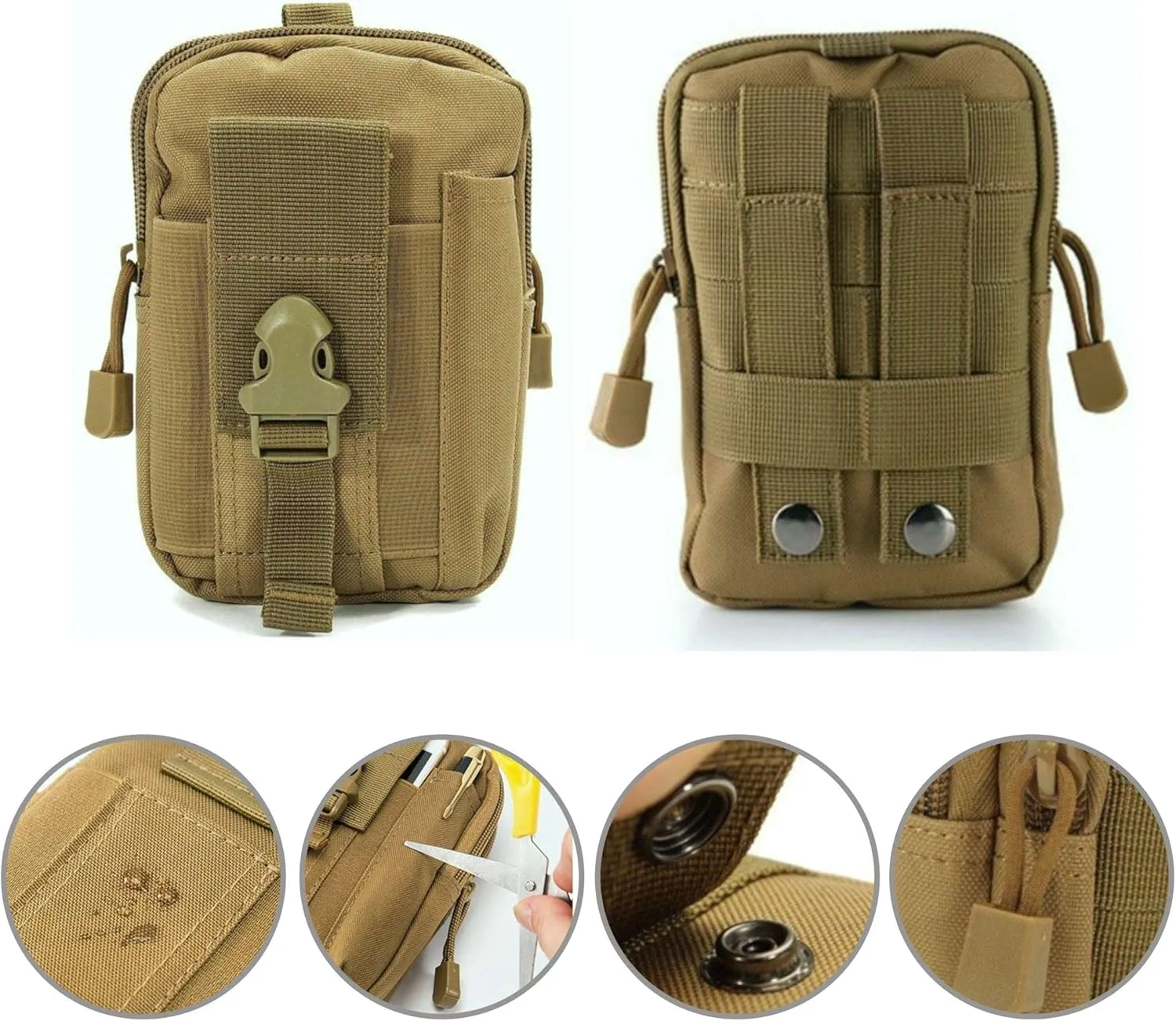 Tactical Waist Pouch EDC Molle Waist Bag Belt Phone Pouch Holster Purse Carrying Pouch for Smartphone, Tools
