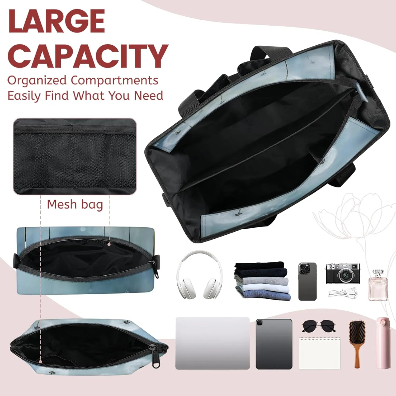 Tote Satchel Bag Set 3PCS for Women, Tote Briefcase Shoulder Handbag Purse Satchels