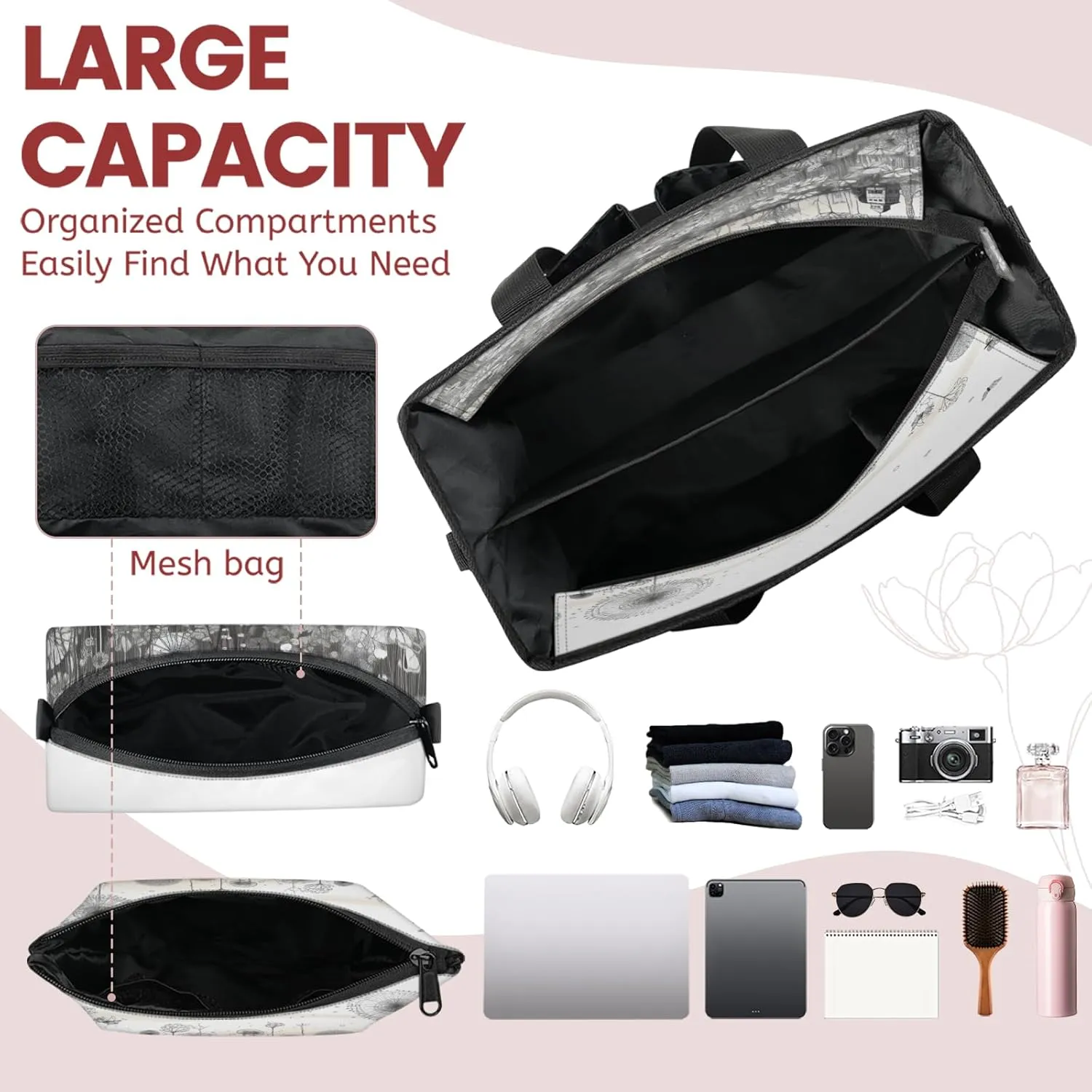 Tote Satchel Bag Set 3PCS for Women, Tote Briefcase Shoulder Handbag Purse Satchels