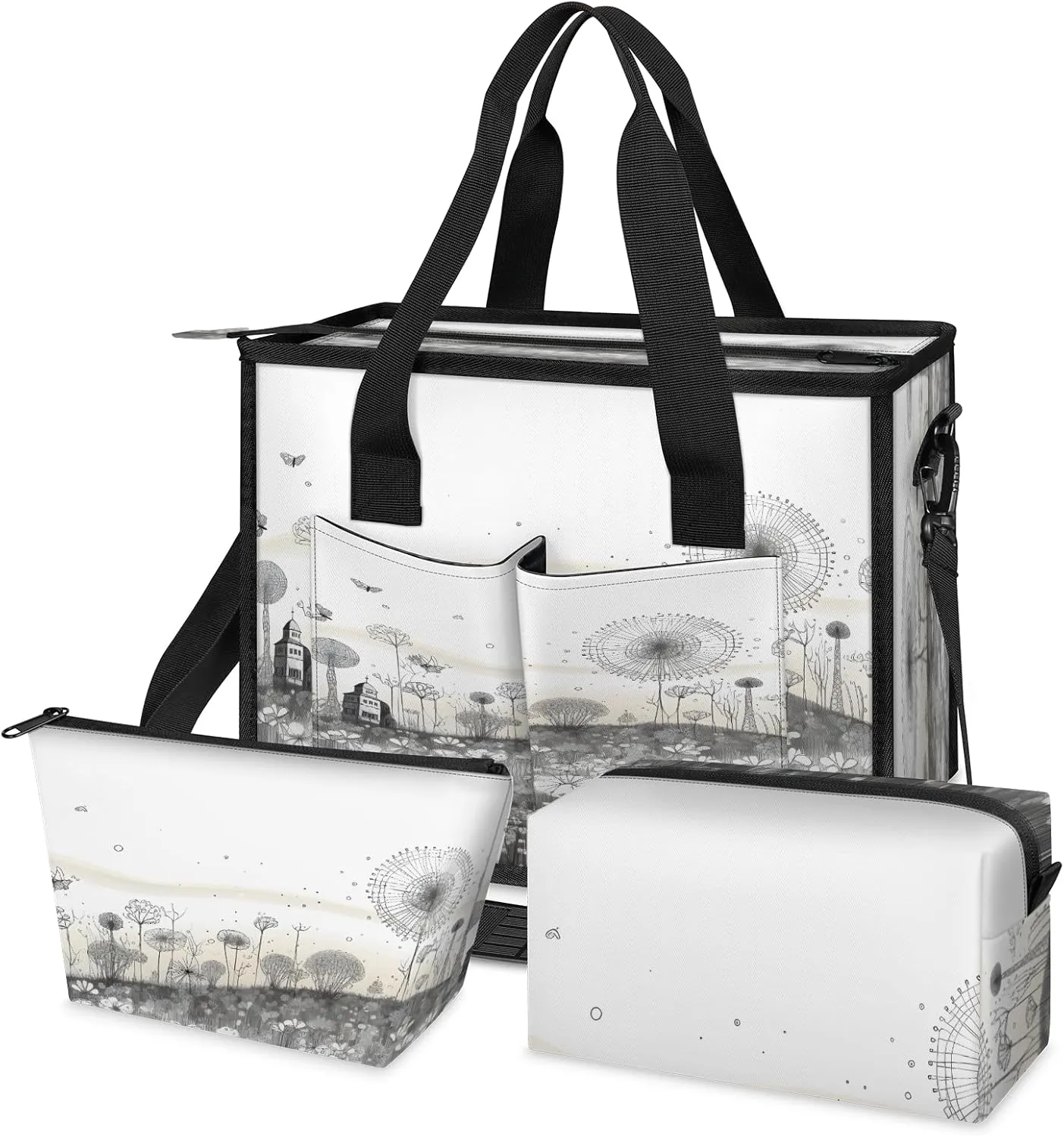 Tote Satchel Bag Set 3PCS for Women, Tote Briefcase Shoulder Handbag Purse Satchels