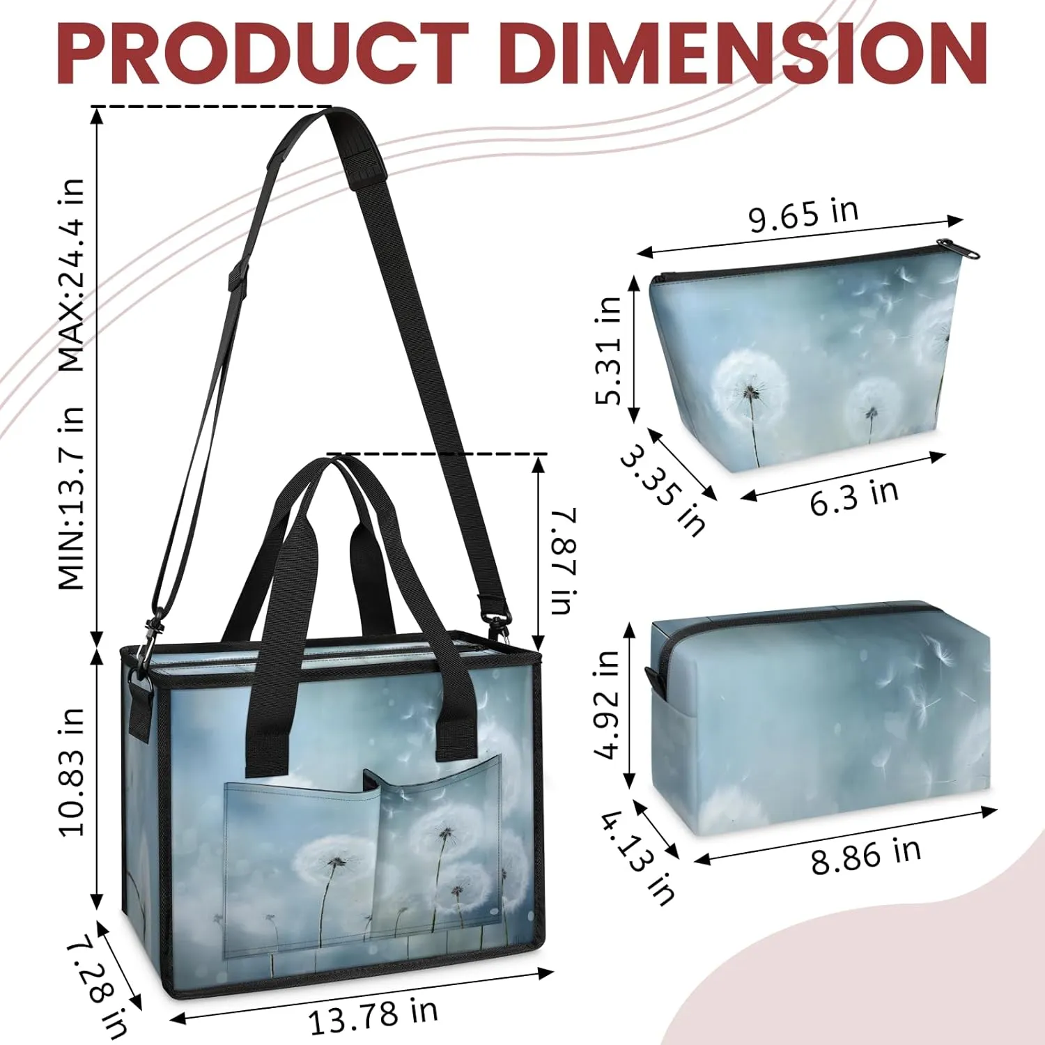 Tote Satchel Bag Set 3PCS for Women, Tote Briefcase Shoulder Handbag Purse Satchels